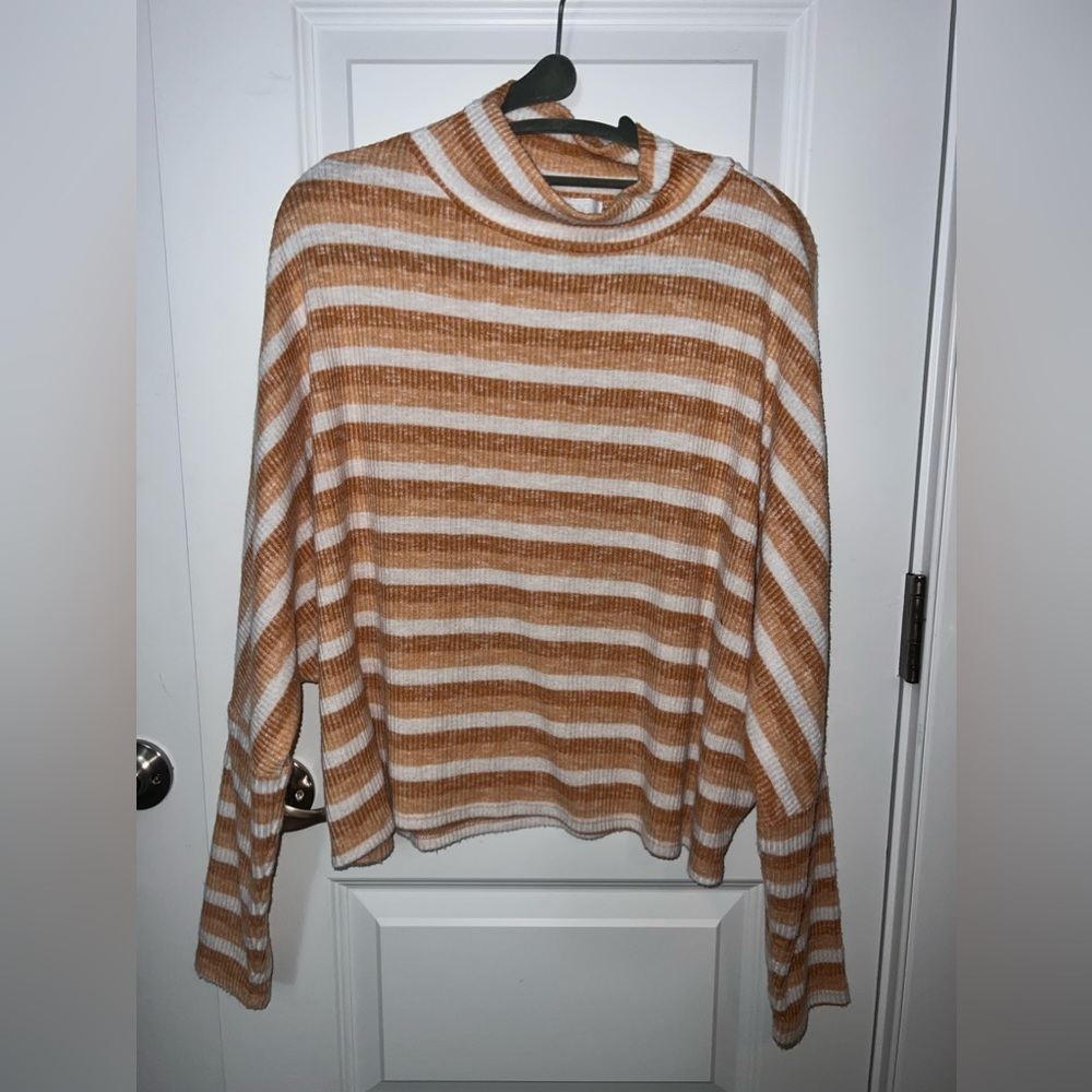 Yellow Striped Cropped Sweater